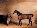 Mr C N Hoggs Claxton And A Groom In A Stable horse John Ferneley Snr